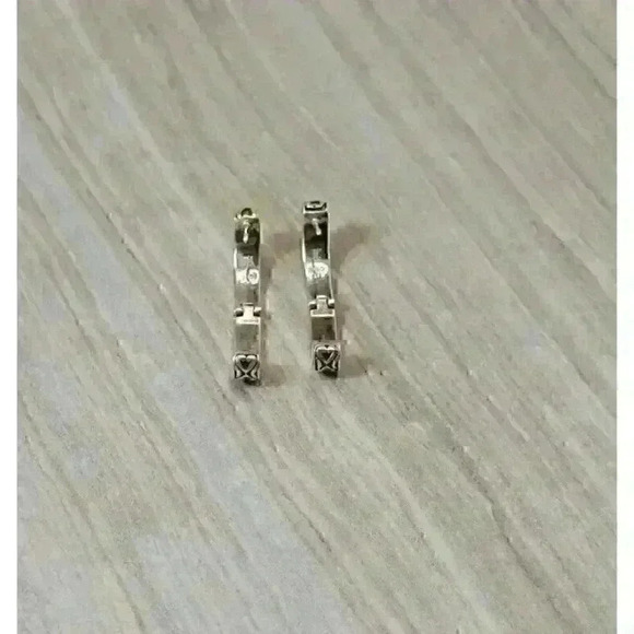 John Hardy Sterling Silver 18kt Yellow Gold Hinged Huggie Hoop Earrings - Picture 7 of 8